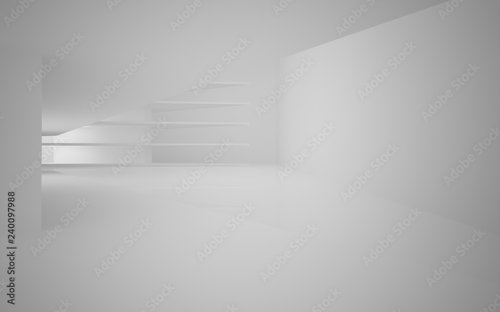 Abstract white interior of the future, with neon lighting. 3D illustration and rendering Abstract white interior of the future, with neon lighting. 3D illustration and rendering
