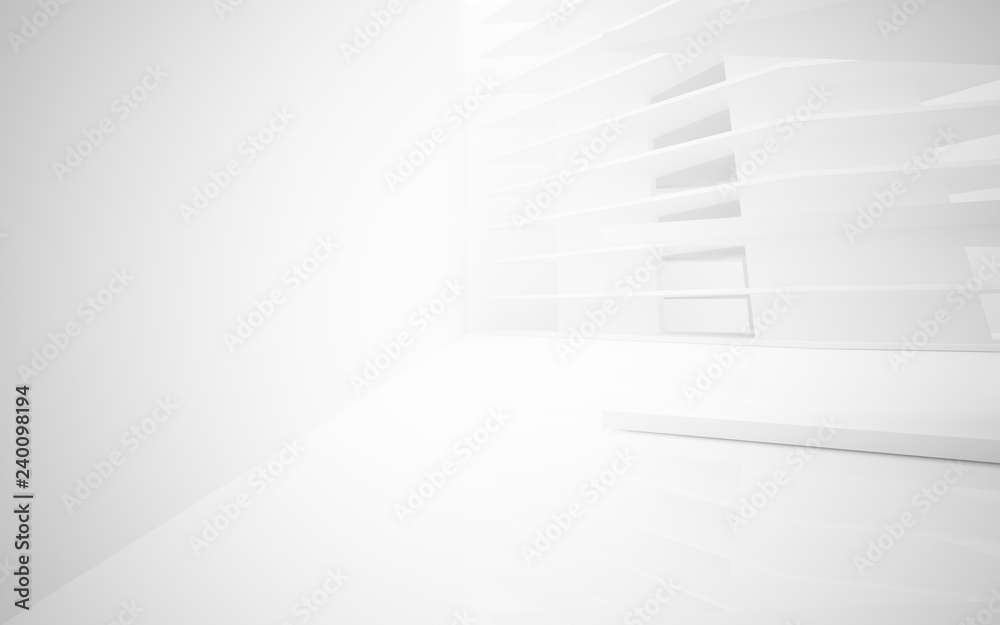 Abstract white interior of the future. 3D illustration and rendering Abstract white interior of the future. 3D illustration and rendering