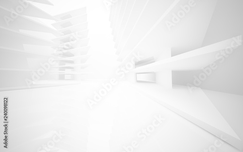 Abstract white interior of the future. 3D illustration and rendering