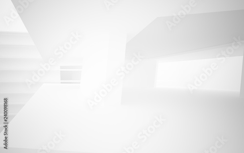 Abstract white interior of the future. 3D illustration and rendering