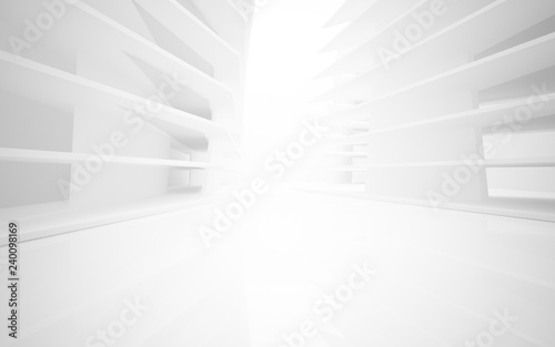 Fototapeta Naklejka Na Ścianę i Meble -  Abstract white interior of the future. 3D illustration and rendering
