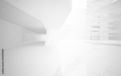 Abstract white interior of the future. 3D illustration and rendering
