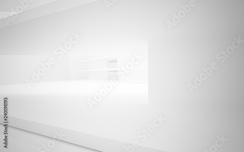 Abstract white interior of the future. 3D illustration and rendering