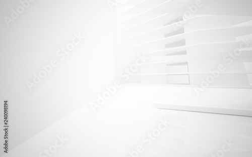 Abstract white interior of the future. 3D illustration and rendering