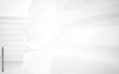 White smooth abstract architectural background. 3D illustration and rendering