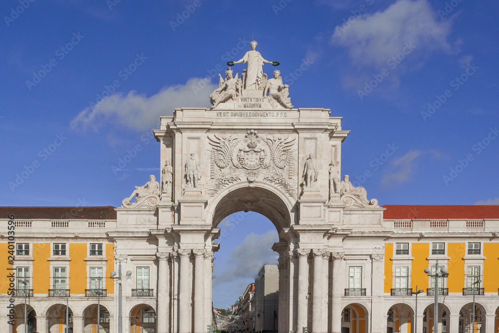Lisbon - Portugal, triumphal arch in Commerce Square.