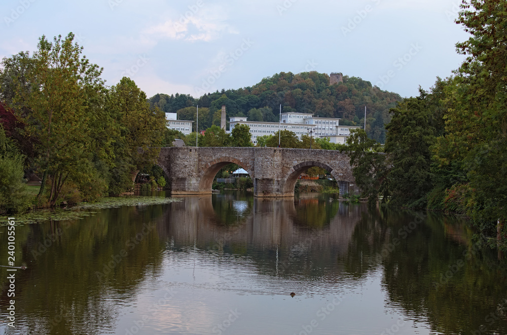 Beautiful landscape view of ancient stone bridge over Lahn River in Wetzlar, State of Hesse, Germany Beautiful landscape view of ancient stone bridge over Lahn River in Wetzlar, State of Hesse, Germany