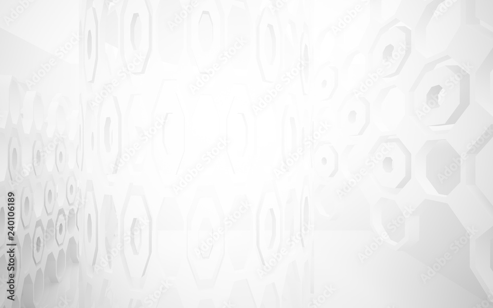 Abstract white interior of the future. 3D illustration and rendering Abstract white interior of the future. 3D illustration and rendering