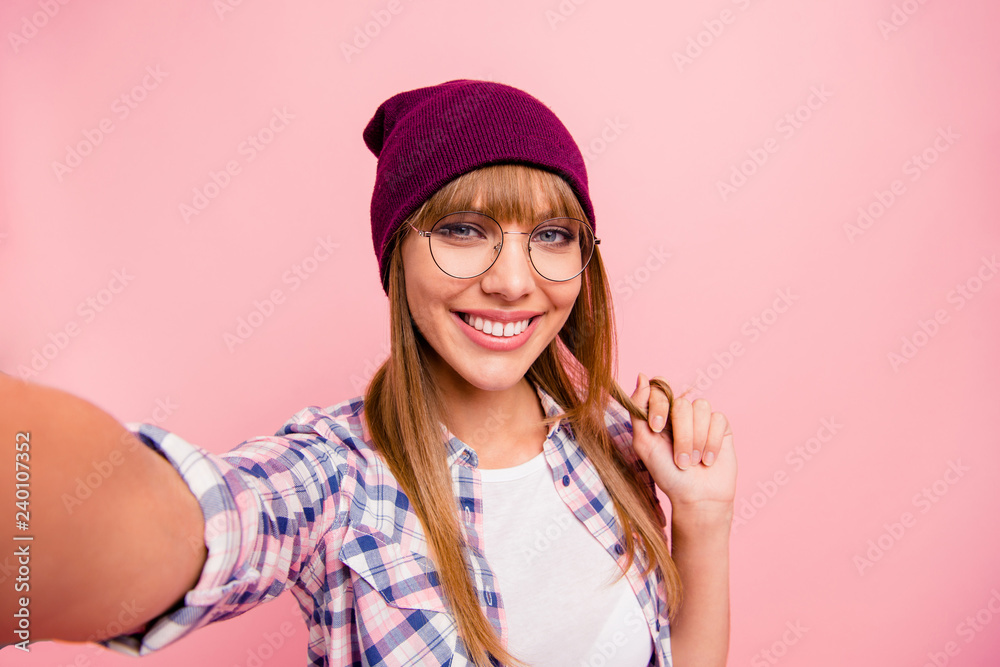 Self-portrait of nice lovely winsome sweet delicate tender attra Self-portrait of nice lovely winsome sweet delicate tender attra