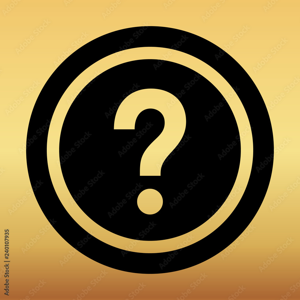 Question mark icon in gold color Question mark icon in gold color
