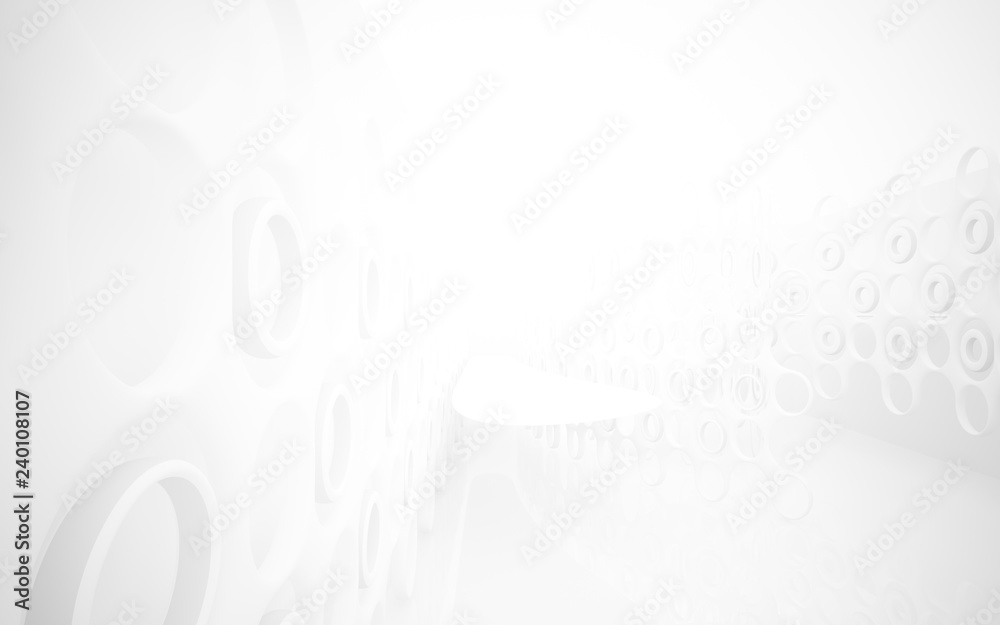 Obraz premium White smooth abstract architectural background. 3D illustration and rendering