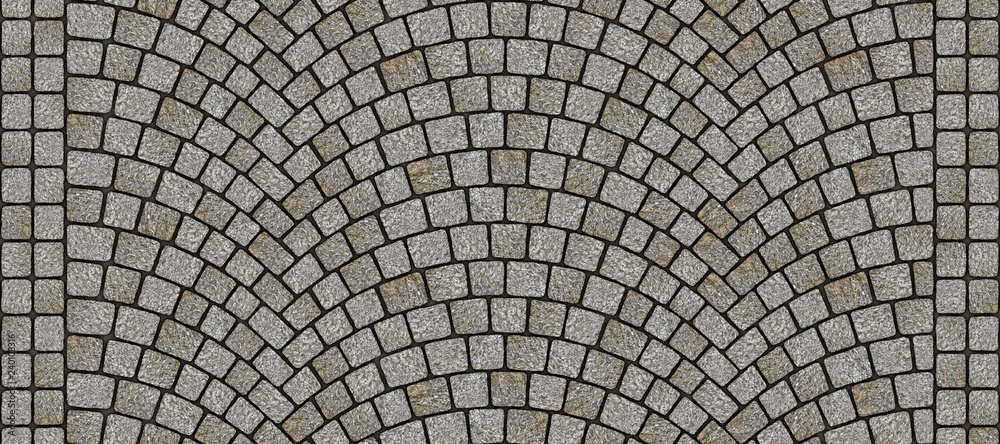 Road curved cobblestone texture 078
