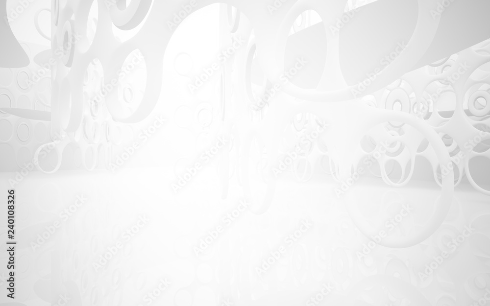 Obraz premium White smooth abstract architectural background. 3D illustration and rendering