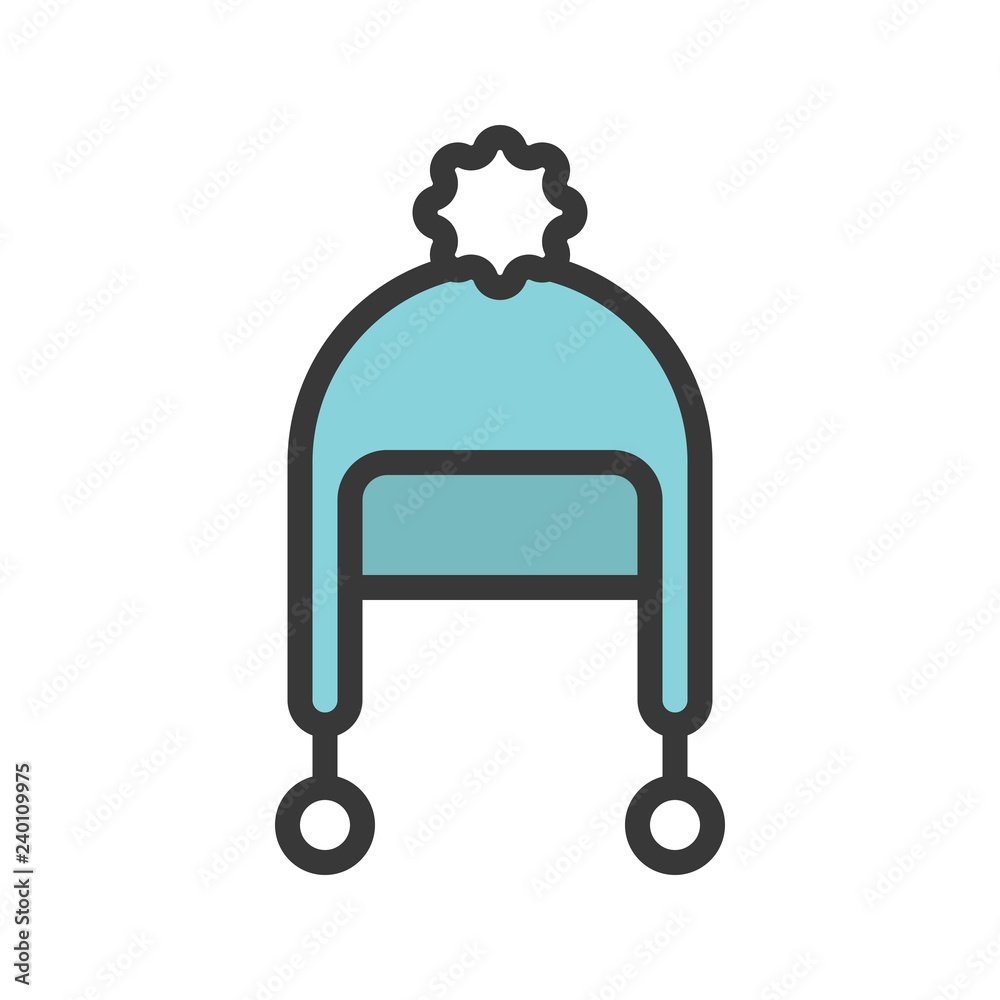 Winter hat vector, Chirstmas related filled style icon editable outline icon Winter hat vector, Chirstmas related filled style icon editable outline icon