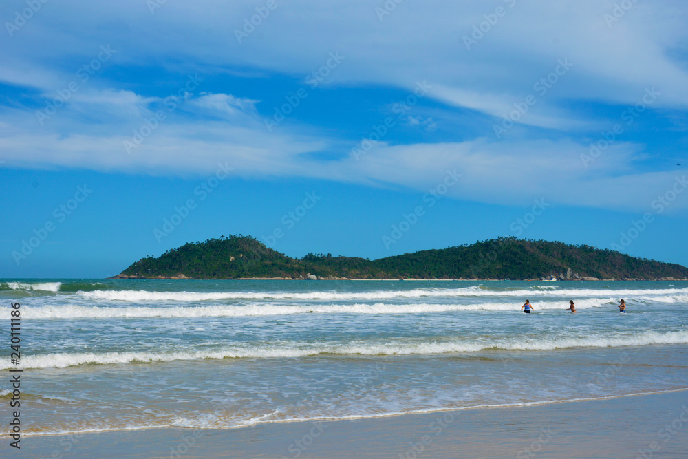Florianopolis, Santa Catarina, Brazil. Panoramic view of the Campeche Island (Ilha do Campeche), in the south of Florianopolis.