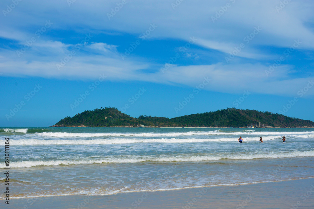 Florianopolis, Santa Catarina, Brazil. Panoramic view of the Campeche Island (Ilha do Campeche), in the south of Florianopolis. Florianopolis, Santa Catarina, Brazil. Panoramic view of the Campeche Island (Ilha do Campeche), in the south of Florianopolis.