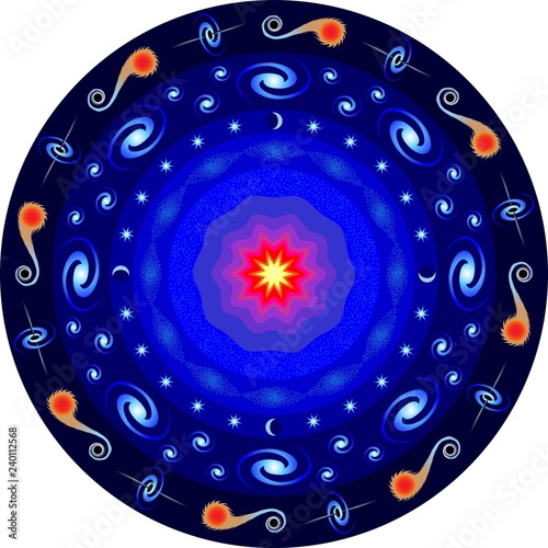 Foto Big bang theory. Symbolic icon.