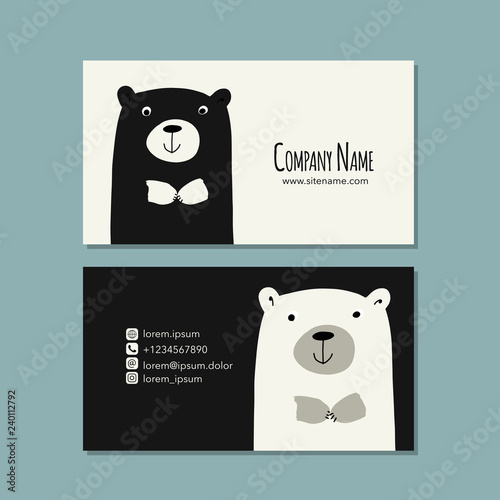 Card design with funny bear