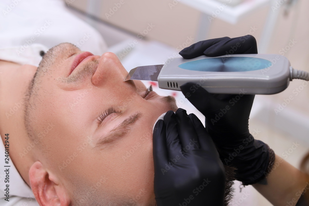 Ultrasonic face scrubber close up. Ultrasonic face scrubber close up.
