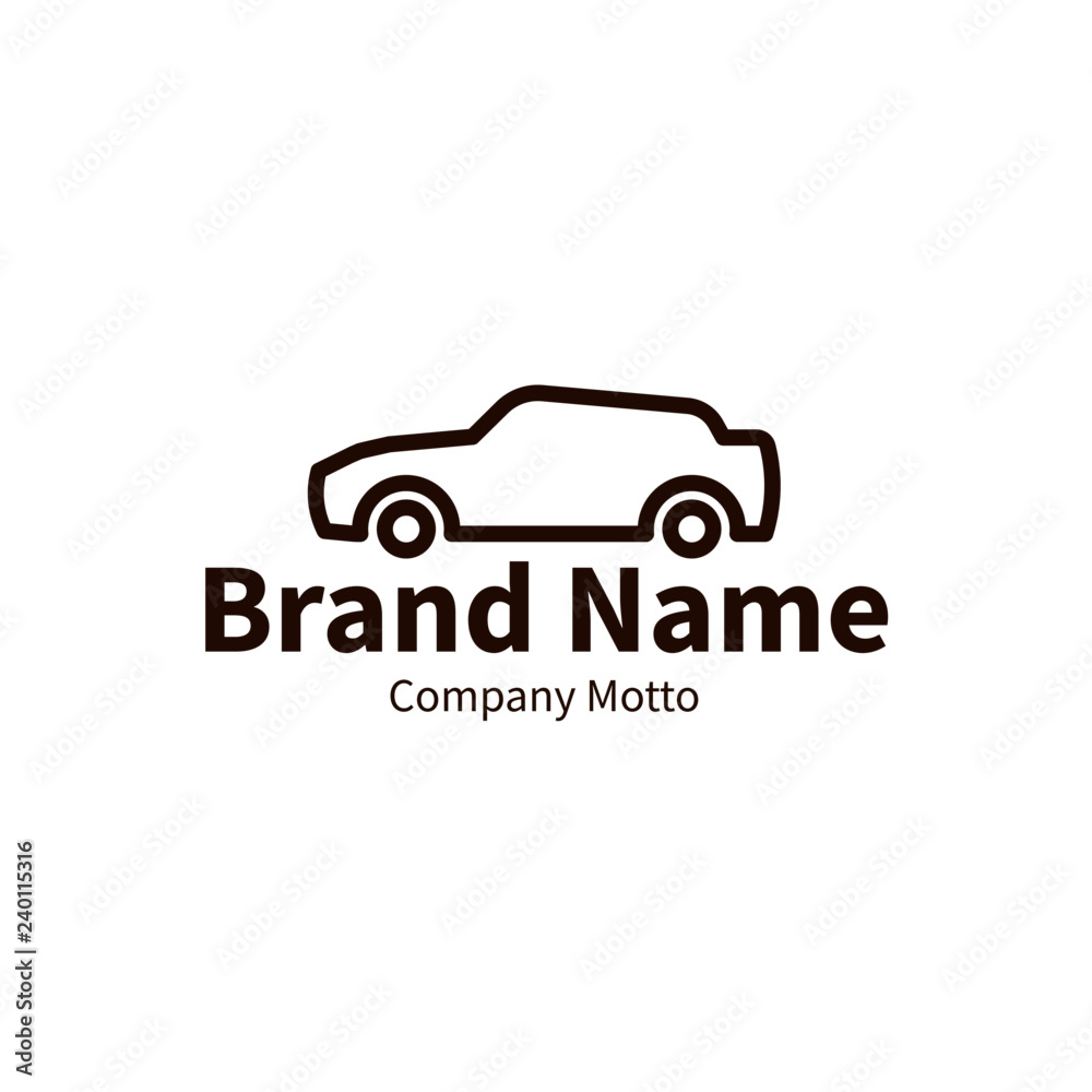 car logo, modern outline brand design concept, vector illustration