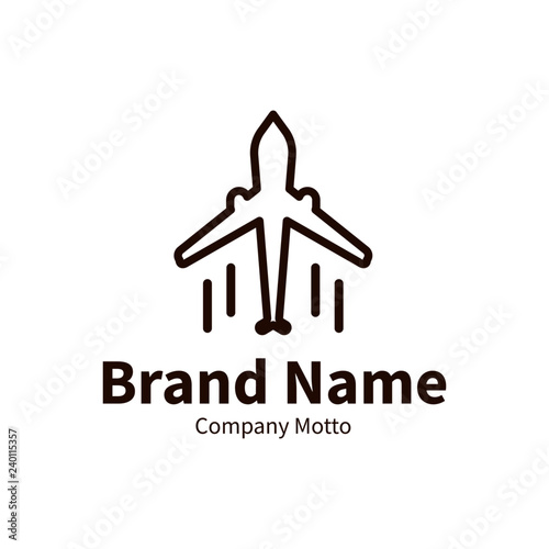 plane logo, modern outline brand design concept, vector illustration