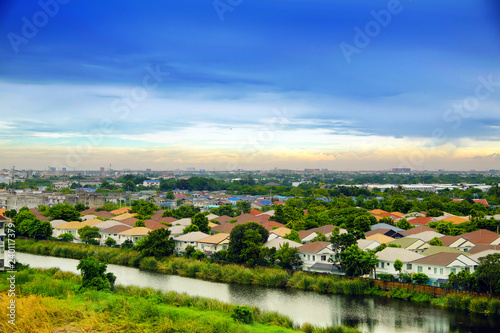 Bangkok suburb village view