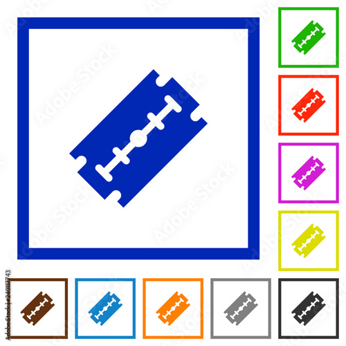 Razor blade flat framed icons