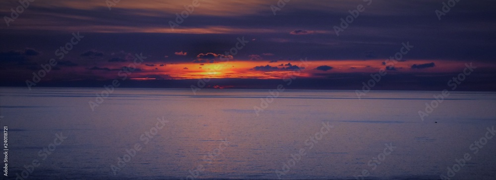sunset over the sea, beautiful colors