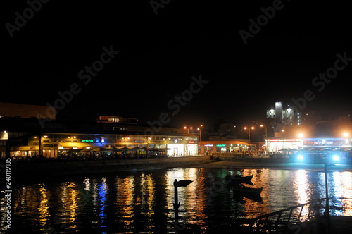 night shot of the Old Tel Aviv port