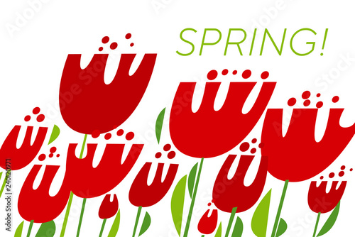 Spring tulips color vector ...