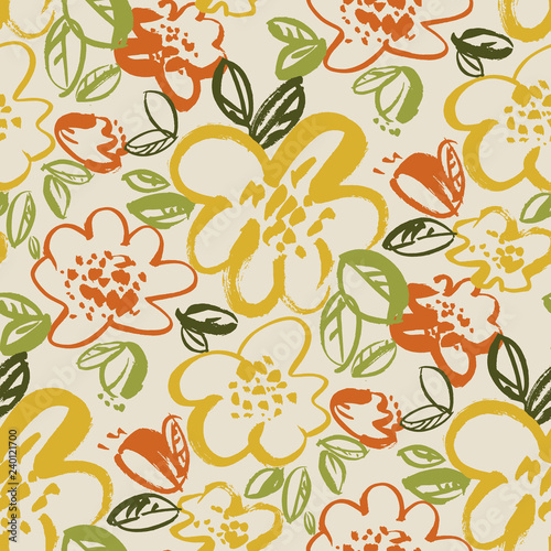 Floral color seamless vecto...