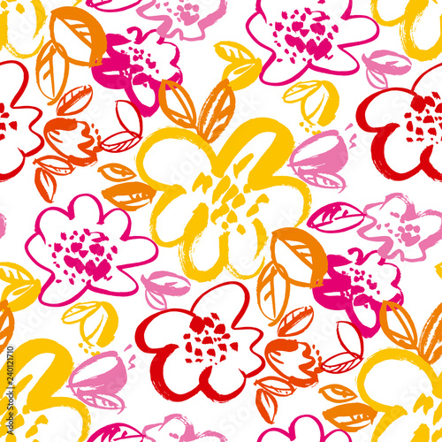 Botanical hand drawn colorf...