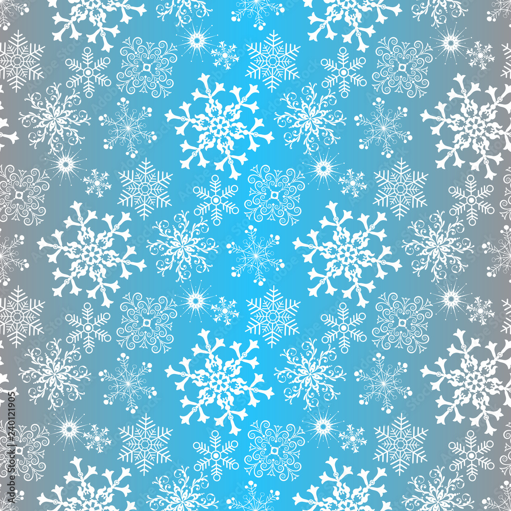 Gradient winter seamless christmas blue pattern Gradient winter seamless christmas blue pattern