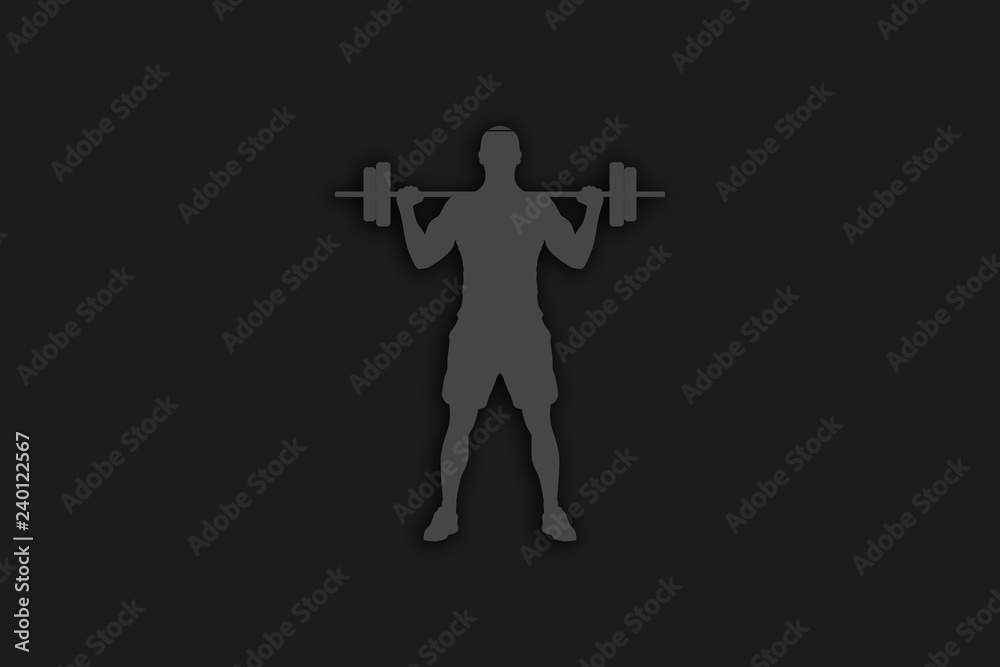 Abstract Black White Fitness Man Illustration Abstract Black White Fitness Man Illustration