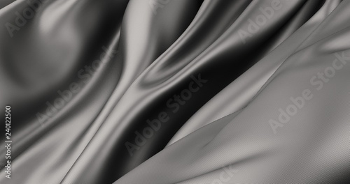 Black silk drapery blowing in the wind.