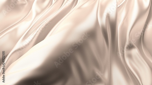 Peach nude silk drapery blowing in the wind.