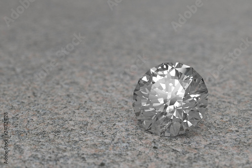 3D rendering Luxury diamonds on marble background