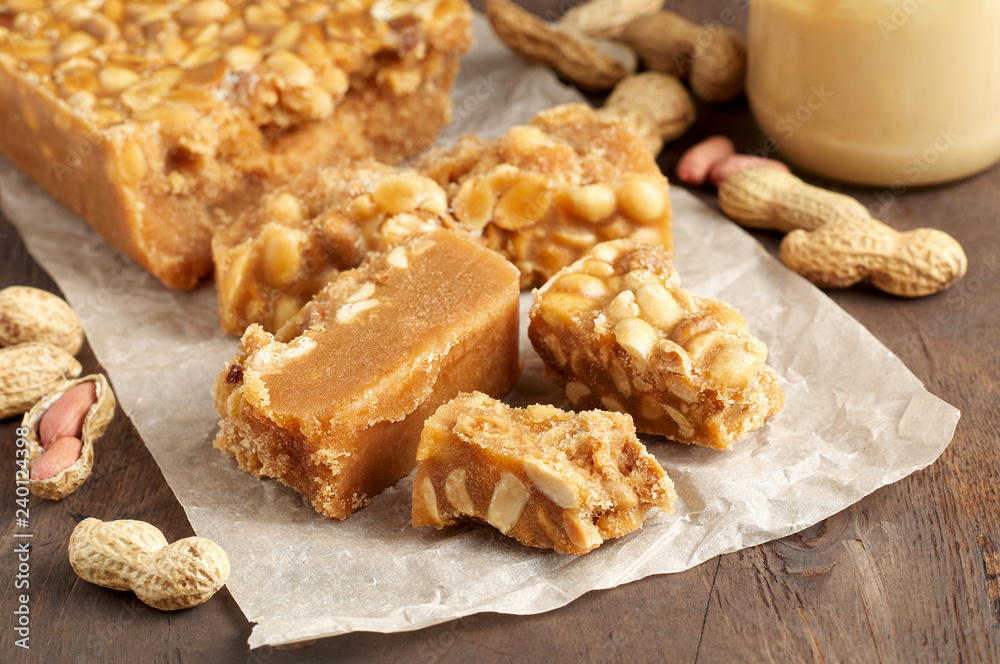 Old Fashioned Buttermilk Penuche Fudge candy with peanuts