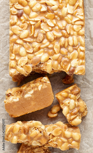 Old Fashioned Buttermilk Penuche Fudge candy with peanuts photo