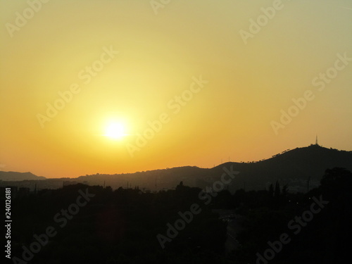 sunset in mountains