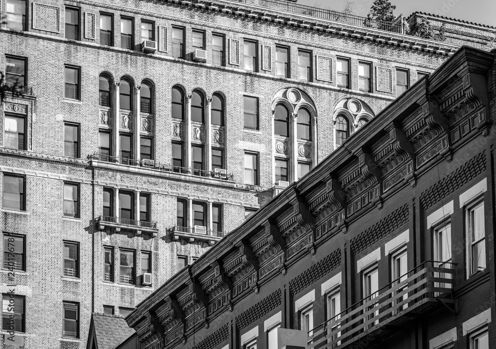 Old architectural designs on buildings in the city Old architectural designs on buildings in the city