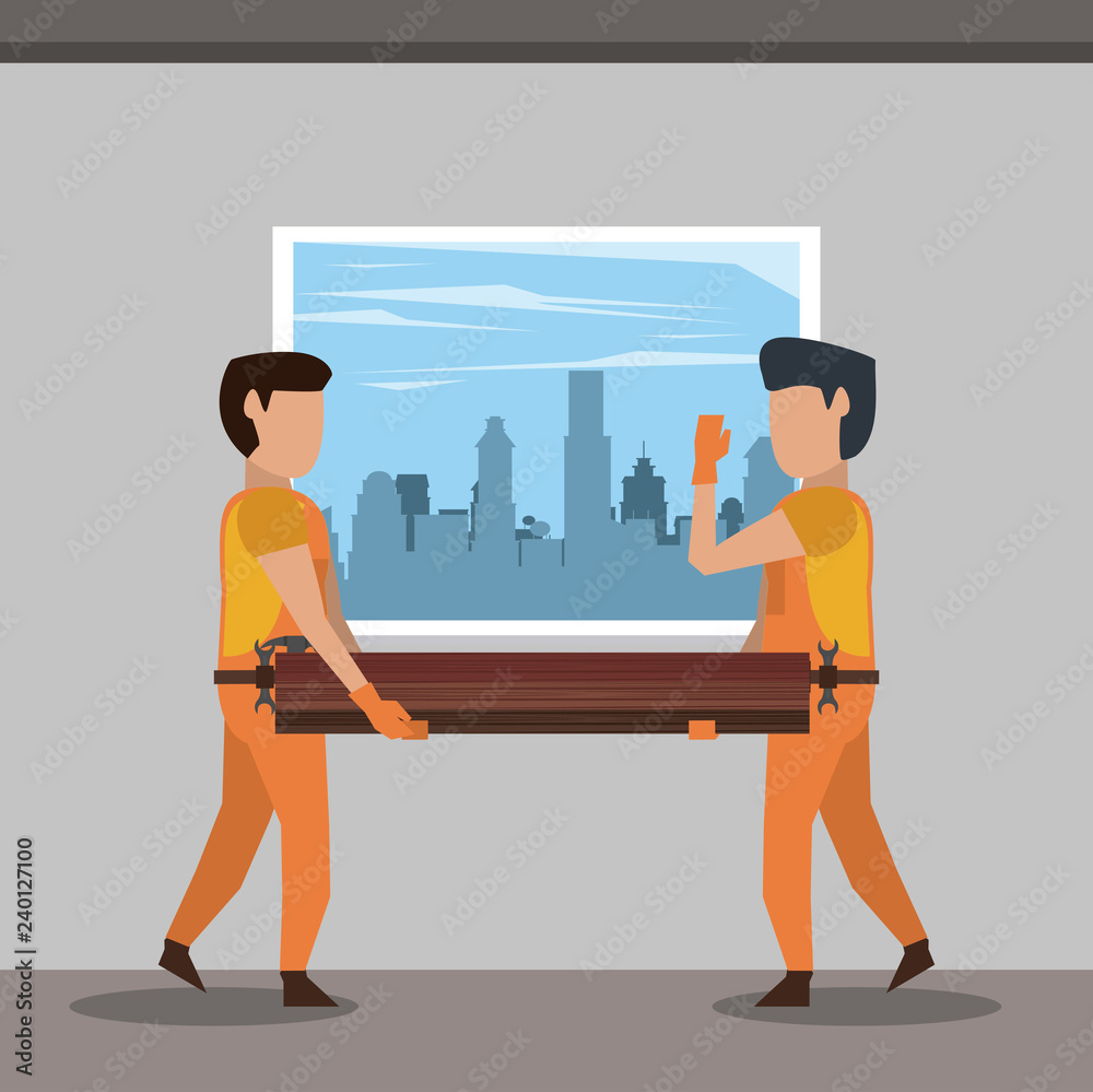 Obraz premium Construction house workers