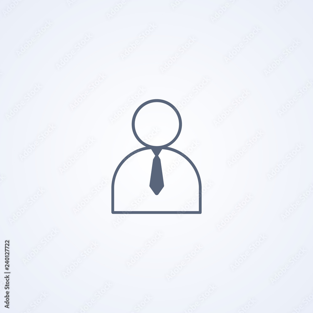 Businessman avatar, vector best gray line icon
