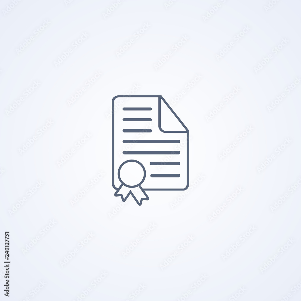 Certificate, diploma, vector best gray line icon Certificate, diploma, vector best gray line icon