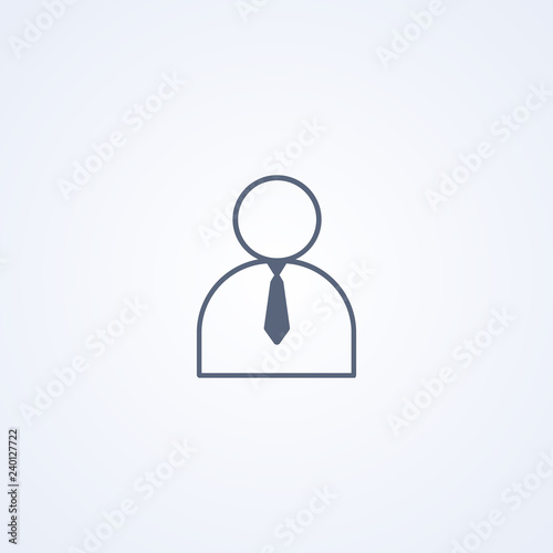 Businessman avatar, vector best gray line icon