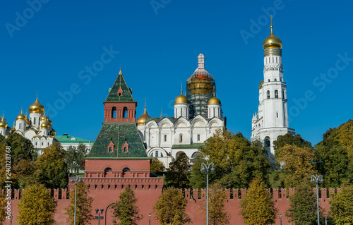 View of the cathedrals in Moscow Kremlin, Russia.