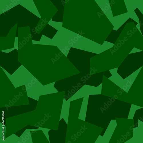 Fototapeta Naklejka Na Ścianę i Meble -  Seamless texture of green, geometric, forest camouflage