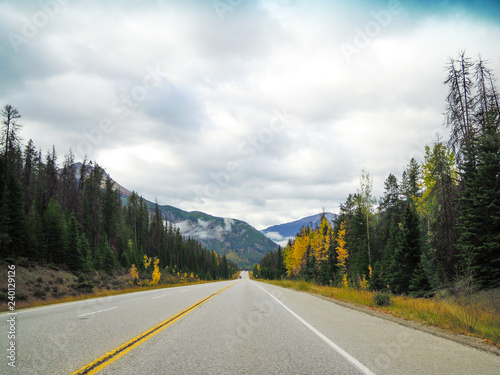 秋のカナディアンロッキー レイク・ルイーズからゴールデンへのトランス・カナダ・ハイウェイ１号線（ヨーホー国立公園 カナダ ブリティッシュ・コロンビア州）