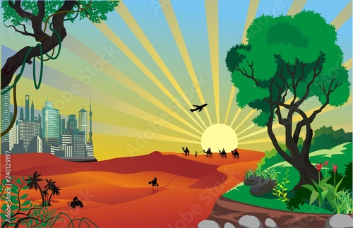 Landscape - an oasis in the desert