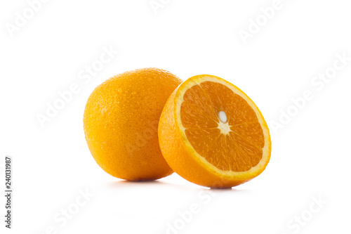 orange cut and jouice isolated in white background